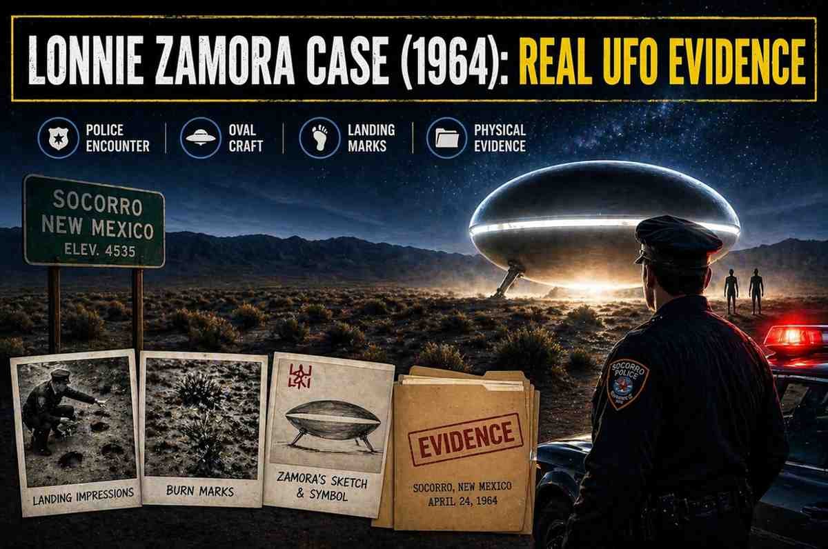 Lonnie Zamora Case 1964 real UFO evidence with police officer and oval spacecraft in Socorro New Mexico