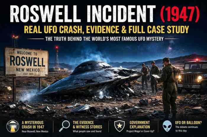 Roswell UFO crash site 1947 debris field
